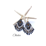 《18’》スワロフスキー×ビーズピアス《Black× gold》