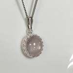 ローズクォーツのネックレス(Shiny silver925）