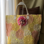 レース編みカバン   春色パステル