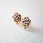◆水引◆梅のイヤリング◆プラチナピンク 藤 青磁
