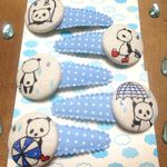 〔選べる2個セット〕雨降りパンダさん ☆パッチンピン〔送料無料〕