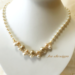 【再販】パールのビジューネックレス Gold