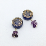 レトロモダンイヤリング/アメジスト