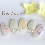 春ネイル♡フラワーネイル♡クラッシュホロ #33 ベリーショート他各種サイズ変更可