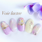 春ネイル♡虹色タイダイ♡フラワーネイル #34 ベリーショート他各種サイズ変更可