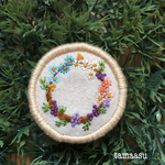 お花のリース刺繍ブローチ✴︎394