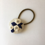  バラの花 刺繍 ヘアゴム  レース