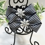 【送料込み】palmier❇ navy stripe & flower  キッズ ヘアゴム   