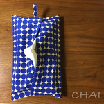 ◇新作◇北欧水玉×デニムのティッシュボックスカバー 