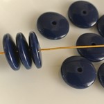  ヴィンテージ　ネイビー　ラウンドロンデルビーズ 