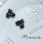 三つ花（ブラウン)  ピアス＊イヤリング