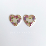 【再販】88 ハートの花かんむり イヤリング ピアス