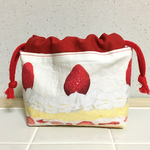 【送料無料】苺ケーキ♡巾着