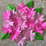 折り紙 桜 サクラ 切り紙 ピンク 濃いピンク 壁面飾り