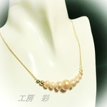 ☆新作☆Ａランク・バロック型ゴールドピンク淡水パールのデザインネックレス