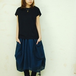 omake/balloon skirt/ navy