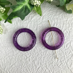 【SALE】ヴィンテージ  アクリルフープパーツ クリアライトパープル×ラメ 2個セット