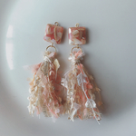送料無料  タッセル ピアス イヤリング  coral shell  173