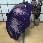 日傘　de　着物　紫菊
