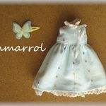 水色刺繍コットン生地のノースリーブワンピース）　＊ブライス　blythe＊　