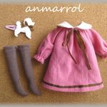 スモックワンピース（レトロピンク）セット＊ブライス　blythe＊　