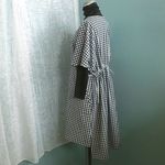 青×白ギンガムチェック　半そでかっぽう着（Ｌ）　108