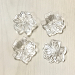 VINTAGE  CLEAR FLOWER BEADS CAP CABOCHON PARTS