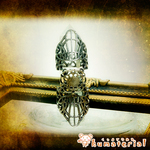 ＊リングベース -ガントレット-　銀古美＊　　1個　【レジン・セッティング】　[RI-0003AS]