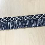 NAVY WHITE MIX TASSEL FRINGE RIBBON TAPE BRAID PARTS