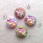 【再販×8】フェルトの春の花刺繍ヘアゴム or  ブローチ