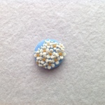 【再販】羊毛とフェルトのぷっくり小花のブローチorヘアゴムblue