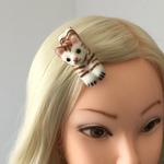 羊毛フェルト茶トラネコマスコットぱっちんぴん