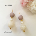 No.A311 春先取り♡⃛ふんわり パープル×アイボリー ピアス / イヤリング