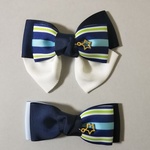 w様専用  僕とママはお揃い！キッズ蝶ネクタイとリボンバレッタのセット　