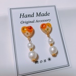 かすみ草♡ハート♡パールピアス✳︎