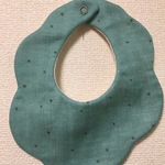 ふわふわもくもくスタイ 小さな星柄 ミントグリーン