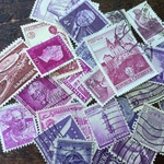 古切手【紫色・ピンクMix】25枚