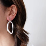 26【tiroir by chimie】インポートシルバーリングのシンプルイヤリング・ピアス