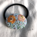 アイスランドポピー 刺繍ヘアゴム4.5 ブローチへ変更可能☆