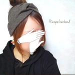 3u3u9さまヘアバンド２本セット□チャコールグレー□simpleブラウン