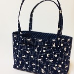 訳あり価格1200円OFF☆シンプルねこ＊外ポケット&内ポケット付き♪マチ付きトートバッグ