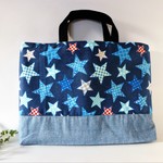 少し大き目レッスンバッグ☆星×デニム