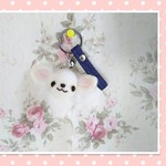 羊毛癒し犬『チワワん♪デニムストラップキーホルダー』定形外郵便送料無料