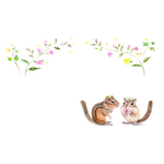 (12)リスとお花のメッセージカード