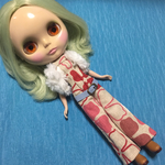 ブライス、リカちゃん用ジャンプスーツ、ベストセット、ピンク系