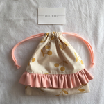 受注製作❁再販9/28さくらんぼ柄フリル巾着袋