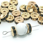 #b-22 ロンデル合金ラウンドブラック (30個) 8mm