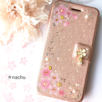 限定1♡ローズゴールドの桜iPhoneケース手帳型