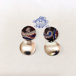  ペイズリー柄 サークル × ウェーブ ゴールドサークル ピアス イヤリング