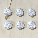 VINTAGE WHITE CLEAR FLOWER DESIGN BEADS